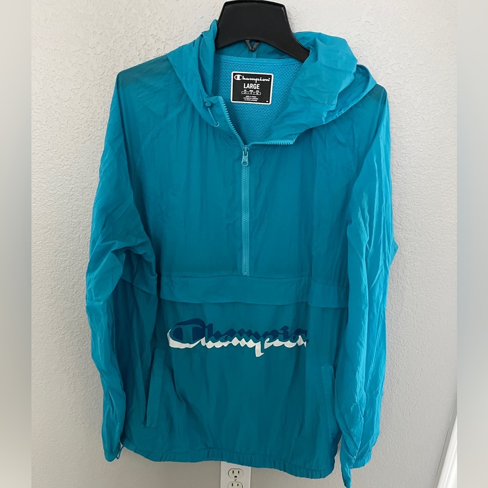 Champion retro turquoise windbreaker size L